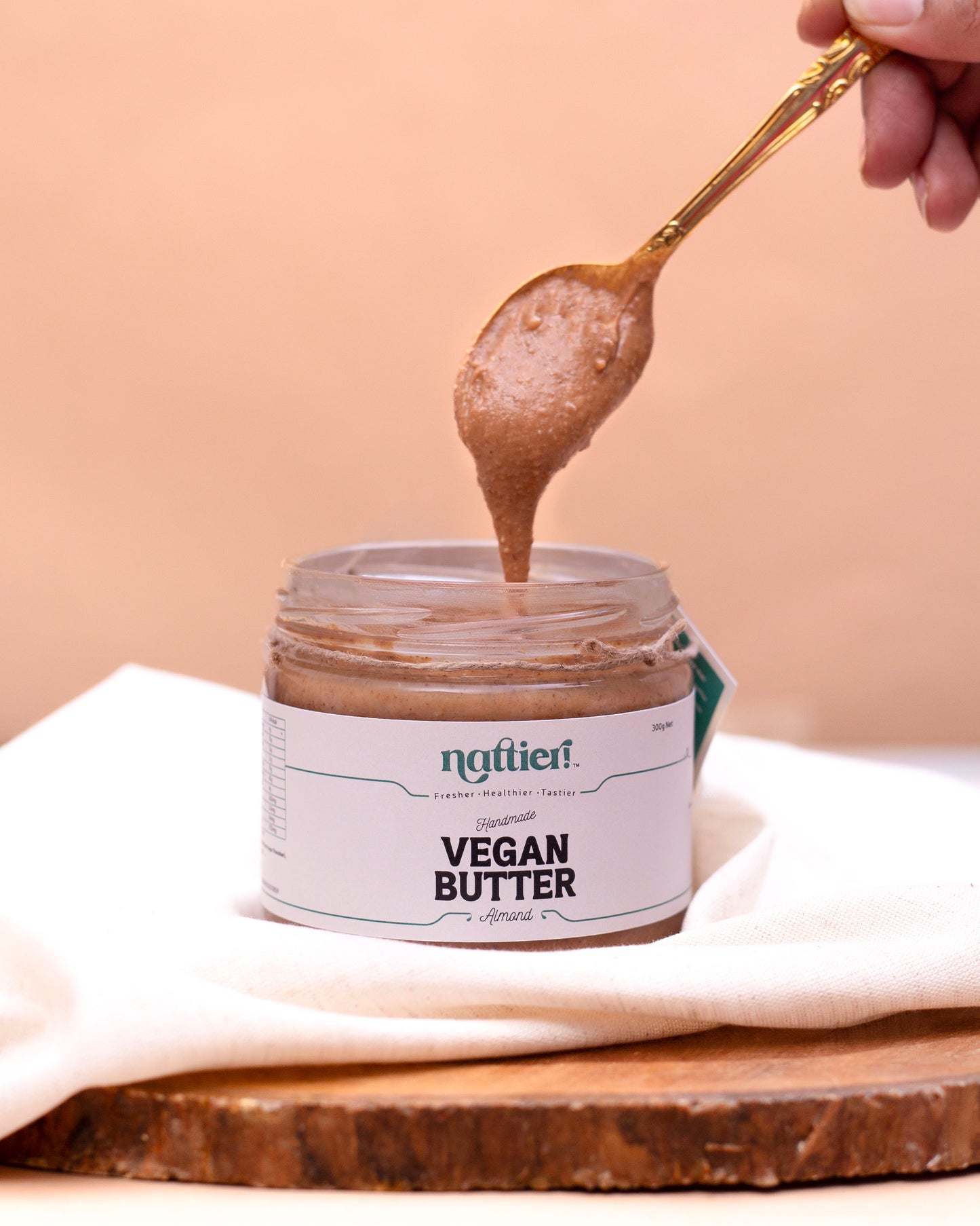 Handmade Vegan Almond Butter | Healthy & Delicious | Sweet & Creamy | 0% Added Oil | 300g