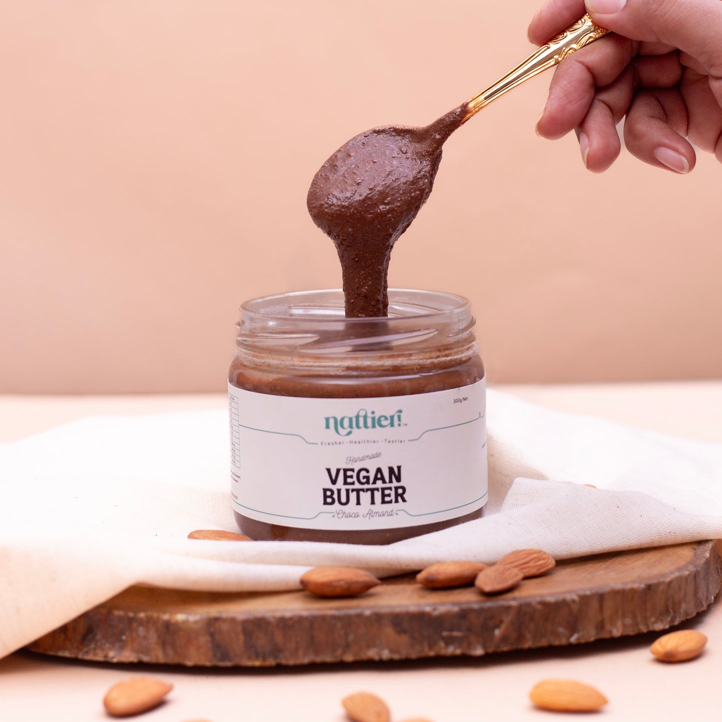 Handmade Chocolate Almond Butter | 100% Pure Ingredients | Vegan | Rich & Creamy | 0% Added Oil | 300g