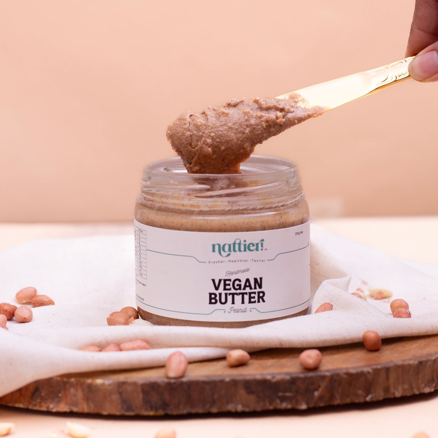 Handmade Vegan Peanut Butter | Rich in Protein | 100% Natural | Smooth & Nutty | 0% Added Oil | 300g