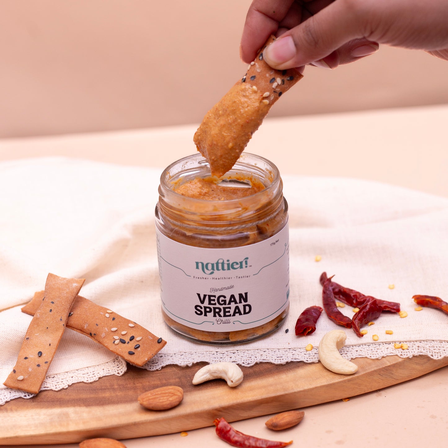 Handmade Vegan Chilly Spread | Rich in Protein | No Preservatives | 0% Added Oil | No Added Sweetener