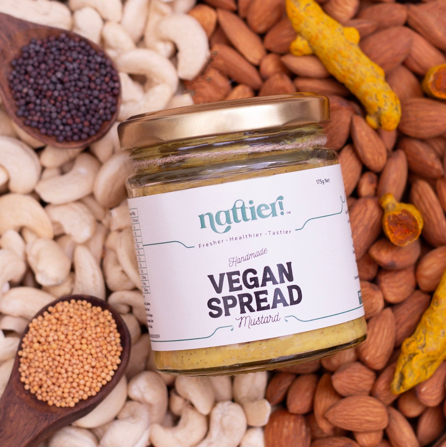 Handmade Vegan Mustard Spread | Thick & Creamy | 100% Natural Ingredients | 0% added oil | No Added Sweetener